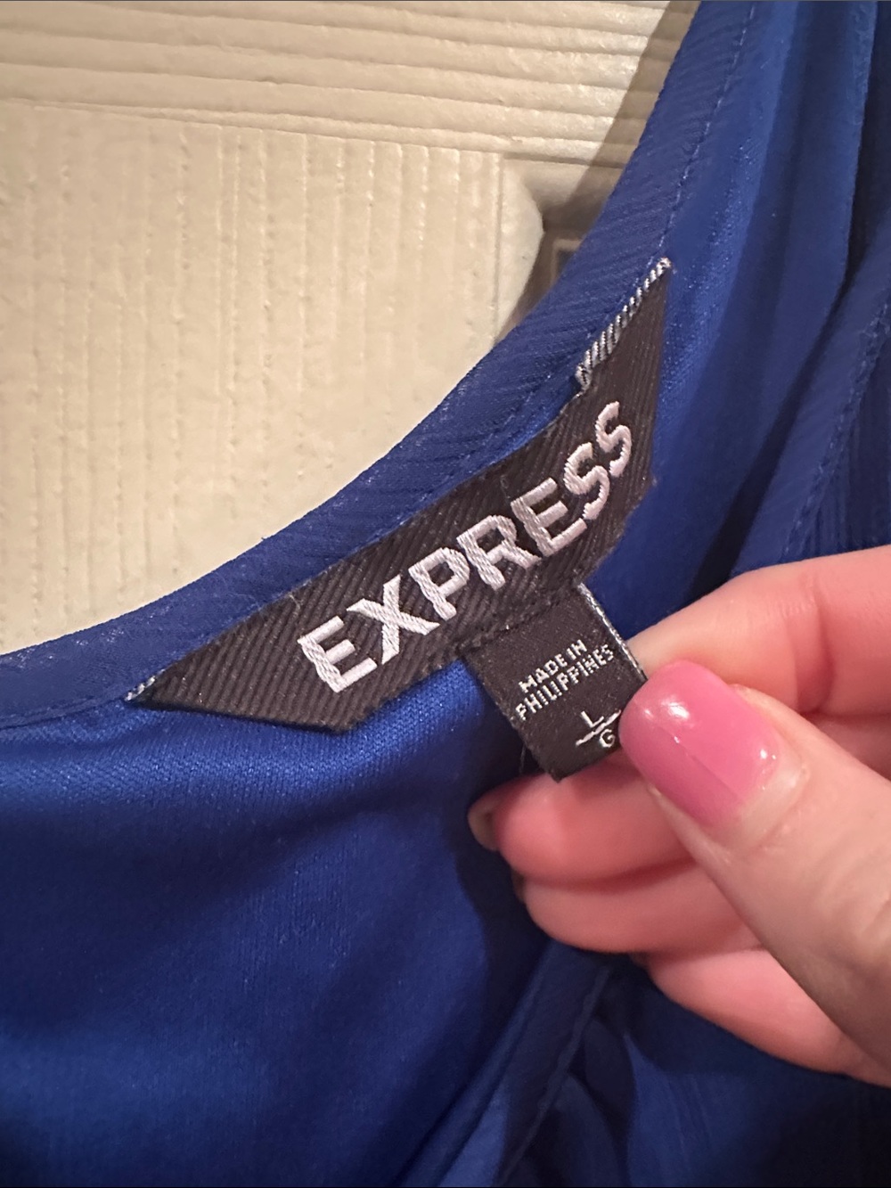 Express Royal Blue Chiffon Spaghetti Strap Camisole - Picture 2 of 3
